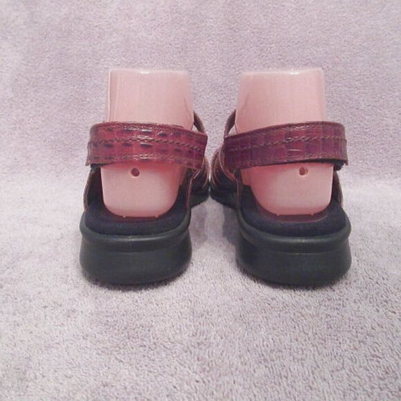 ECCO Light Slingback Sandals Size 8.5 39 Leather Croc Comfort Walk Ankle Strap - Picture 8 of 12